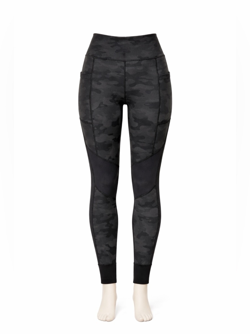 Lululemon Camo Leggings Womens Size 8 Black Gray High Rise Athletic Pants